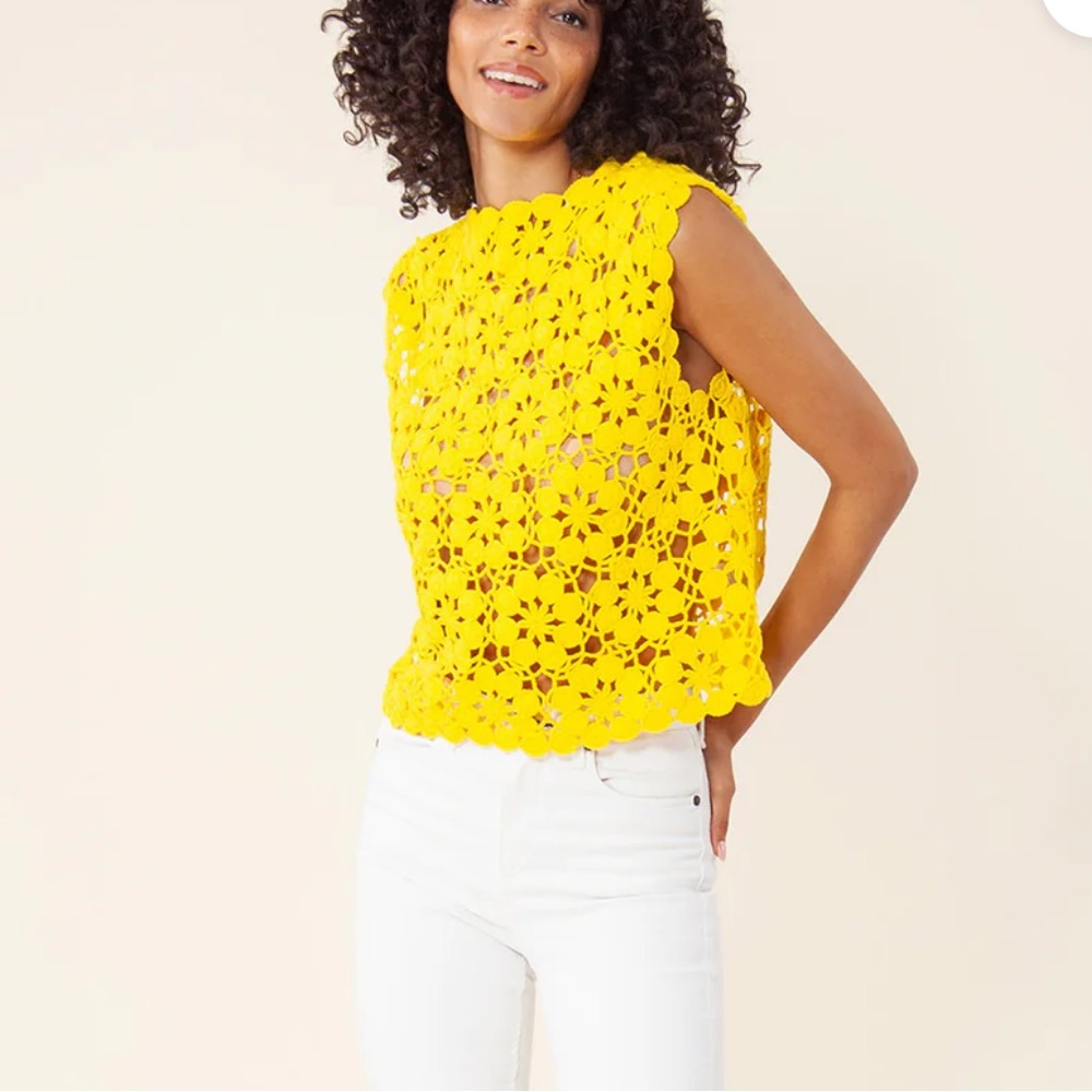 *NEW* HALEBOB SAMAIRA CROCHET TOP LARGE - Picture 2 of 9